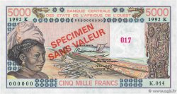 5000 Francs Spécimen ÉTATS DE L