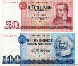 50 et 100 Mark Lot REPúBLICA DEMOCRáTICA ALEMANA 1971 P.30b et P.31b