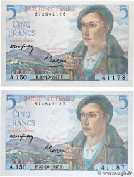 5 Francs BERGER Lot FRANCE 1947 F.05.07