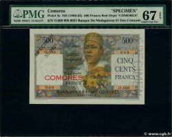 500 Francs Spécimen COMORE 1960 P.04s2 FDC