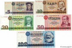 5 au 100 Mark Lot ALLEMAGNE RÉPUBLIQUE DÉMOCRATIQUE 1975 P.27 au P.31