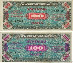 20 et 100 Mark Lot ALLEMAGNE 1945 P.195b et P.197d