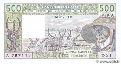 500 Francs ÉTATS DE L AFRIQUE DE L OUEST 1989 P.106AI