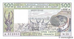500 Francs ÉTATS DE L AFRIQUE DE L OUEST 1988 P.106Aa