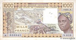 1000 Francs ÉTATS DE L AFRIQUE DE L OUEST 1988 P.107Aa