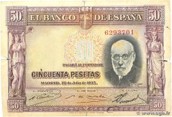 50 Pesetas SPAGNA 1935 P.088