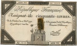 50 Livres FRANCE 1792 Ass.39a