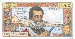 5000 Francs HENRI IV FRANCE 1958 F.49.07 pr.SUP