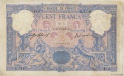 100 Francs BLEU ET ROSE FRANCIA 1908 F.21.23