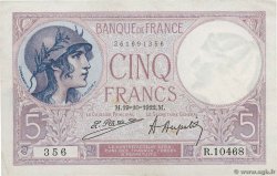 5 Francs FEMME CASQUÉE FRANCIA 1922 F.03.06