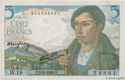 5 Francs BERGER FRANCIA 1943 F.05.01