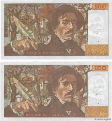 100 Francs DELACROIX modifié Lot FRANCIA 1981 F.69.05 MBC+