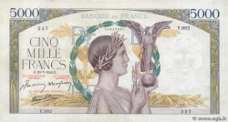 5000 Francs VICTOIRE Impression à plat FRANCE 1942 F.46.39 XF