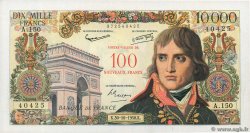 100 NF sur 10000 Francs BONAPARTE FRANCE 1958 F.55.01 AU-