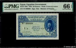 10 Piastres Petit numéro EGYPT 1940 P.168b UNC