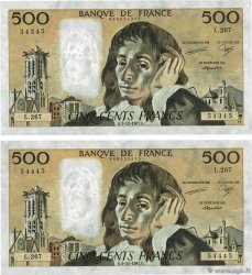 500 Francs PASCAL Numéro radar FRANCE 1987 F.71.37 UNC-