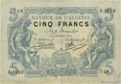 5 Francs ARGELIA 1916 P.071a