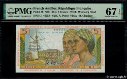 5 Francs FRENCH ANTILLES 1964 P.07b