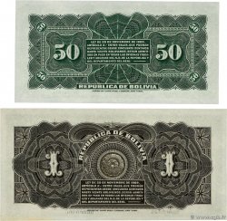 50 Centavos et 1 Boliviano Lot BOLIVIA 1902 P.091a et P.092a UNC-