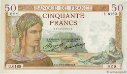 50 Francs CÉRÈS FRANCIA 1937 F.17.38 EBC+