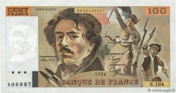 100 Francs DELACROIX modifié FRANCIA 1986 F.69.10 SC+
