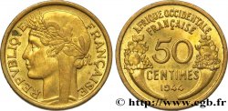 FRENCH WEST AFRICA 50 Centimes Morlon 1944 Londres