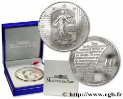 FRANCE Belle Épreuve 10 Euro LA SEMEUSE - CINQUANTIÈME ANNIVERSAIRE DE LA COUR EUROPÉENNE DES DROITS DE L’HOMME 2009 Pessac - Monnaie de Paris