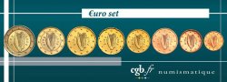 IRLANDE LOT DE 8 PIÈCES EURO (1 Cent - 2 Euro Harpe) 2002 Dublin-Sandyford