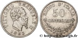 ITALIA 50 Centesimi Victor Emmanuel II 1863 Milan