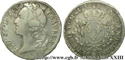LOUIS XV DIT LE BIEN AIMÉ Demi-écu aux branches d’olivier, tête ceinte d’un bandeau 1756 Dijon