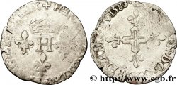 HENRI III Double sol parisis, 2e type 1583 Rouen