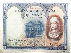 500 Pesetas ESPAÑA  1927 P.073c MBC