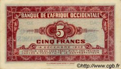 5 Francs FRENCH WEST AFRICA  1942 P.28b fST