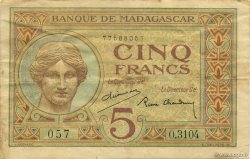 5 Francs MADAGASKAR  1937 P.035 SS