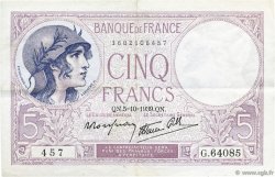 5 Francs FEMME CASQUÉE modifié FRANKREICH  1939 F.04.11 VZ