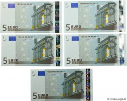 5 Euro Consécutifs EUROPA  2002 P.01u UNC