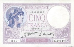 5 Francs FEMME CASQUÉE FRANCIA  1924 F.03.08 EBC