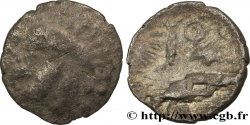 BRETAGNE - DUROTRIGES Quart de statère de billon, type géométrique “Durotrigan E”, déformation du type au bateau