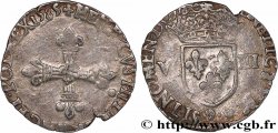 HENRI III Huitième d écu, croix de face 1585 Rennes